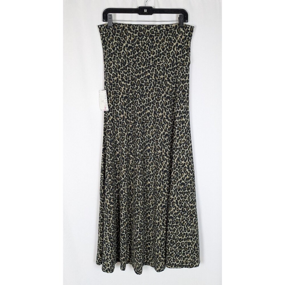 LuLaRoe M Leopard Animal Print Maxi Skirt Long Yoga Band Comfort Modest Casual - Picture 4 of 6
